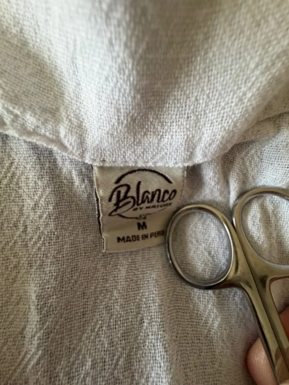 Blanco by Nature Womens White Peru Cotton Tunic Sz Med Crochet Boho Ethereal - Picture 7 of 11